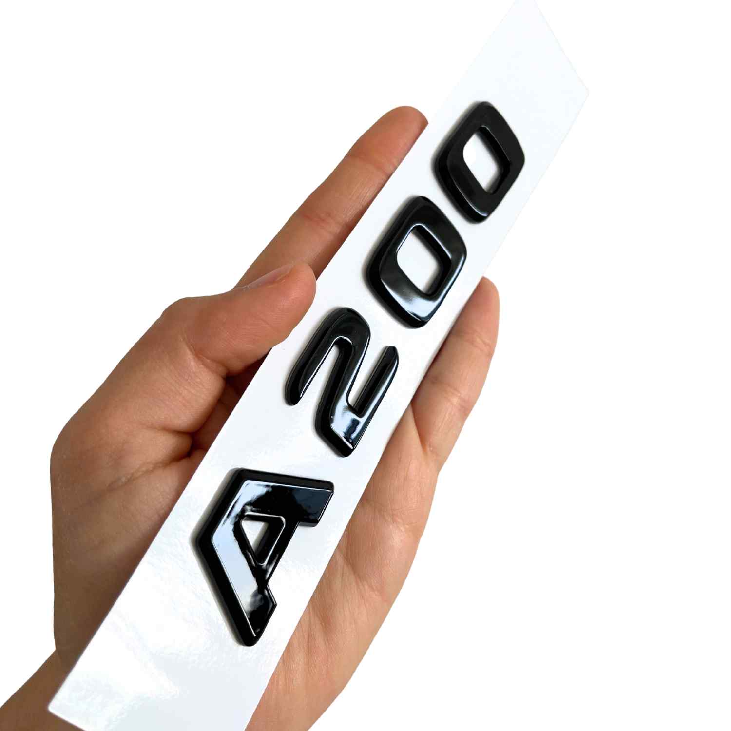 Emblema A200 adhesivo para maletero compatible con Mercedes Negro brillo - imagen 6