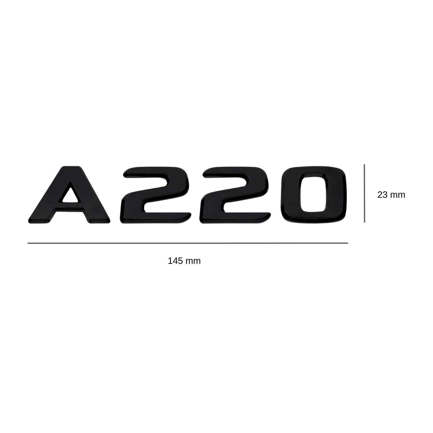 Emblema A220 adhesivo para maletero compatible con Mercedes Negro brillo - imagen 3