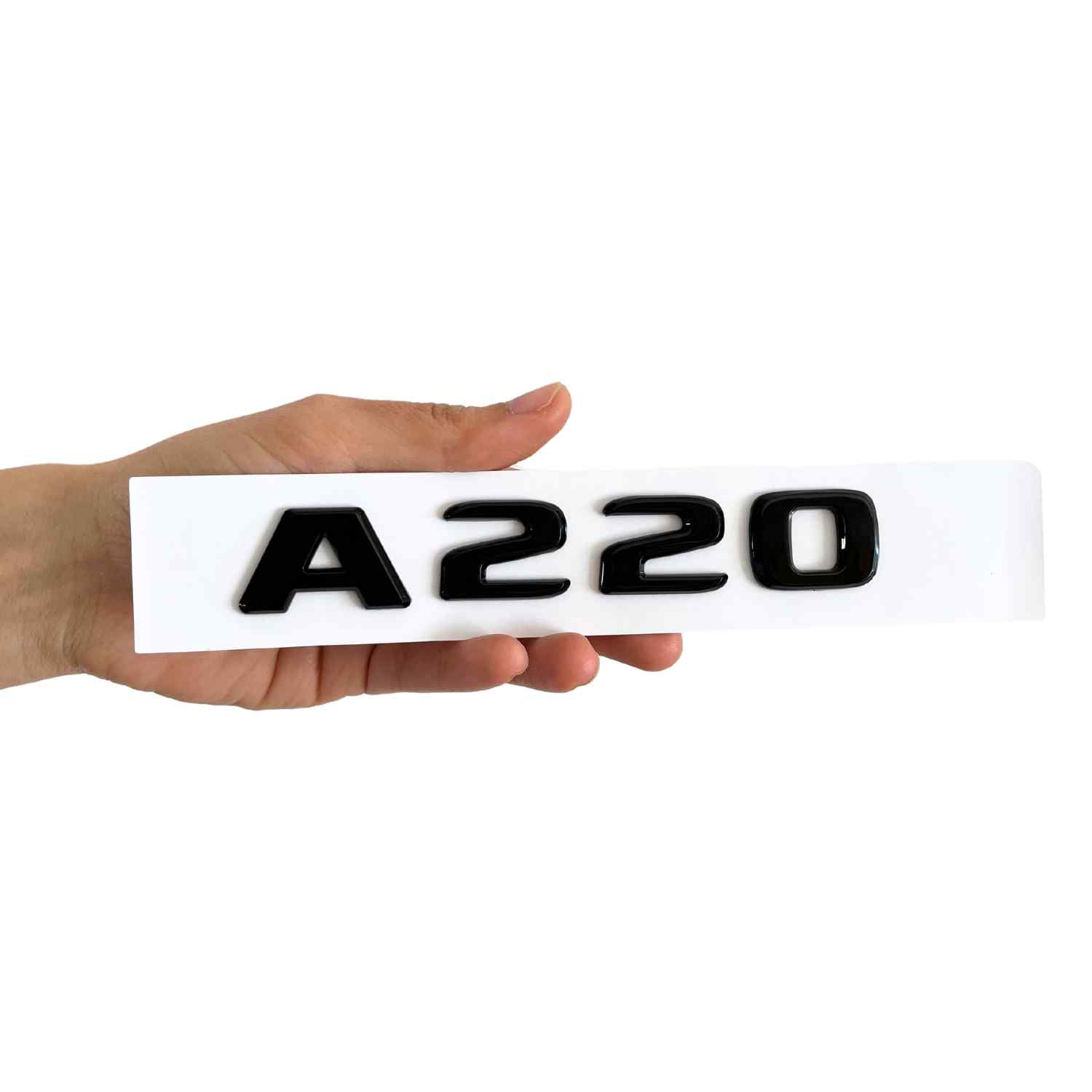 Emblema A220 adhesivo para maletero compatible con Mercedes Negro brillo - imagen 4