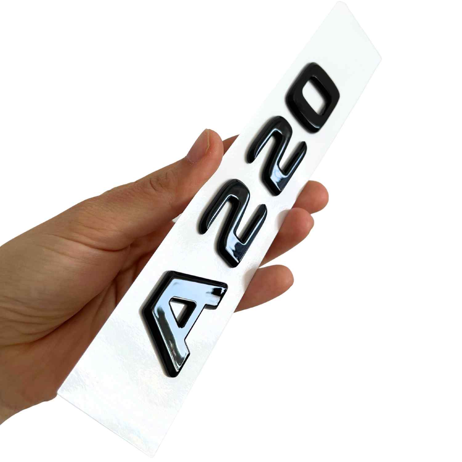 Emblema A220 adhesivo para maletero compatible con Mercedes Negro brillo - imagen 5