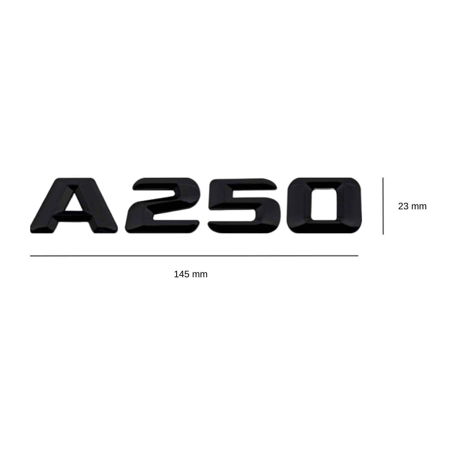 Emblema A250 adhesivo para maletero compatible con Mercedes Negro brillo - imagen 3