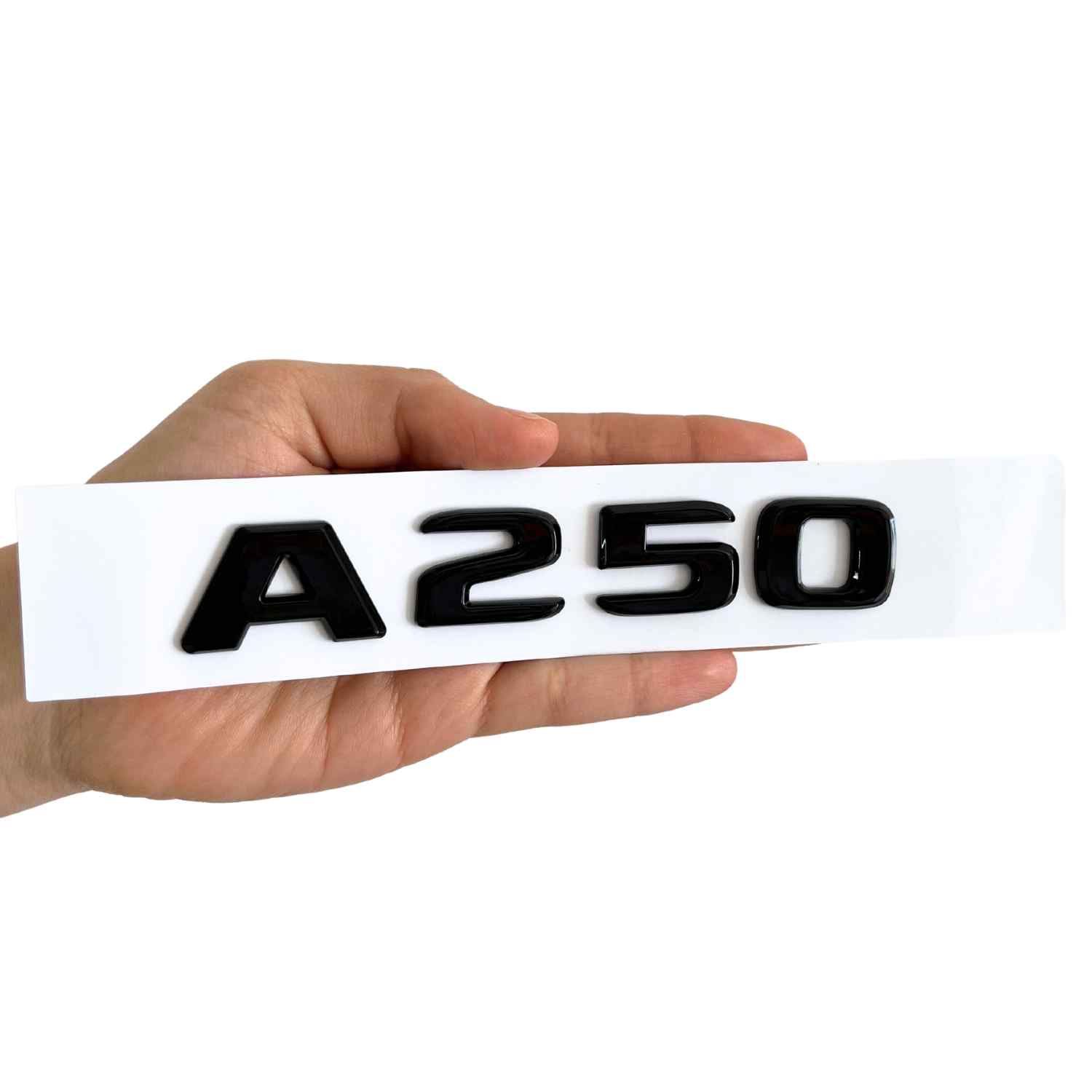 Emblema A250 adhesivo para maletero compatible con Mercedes Negro brillo - imagen 4