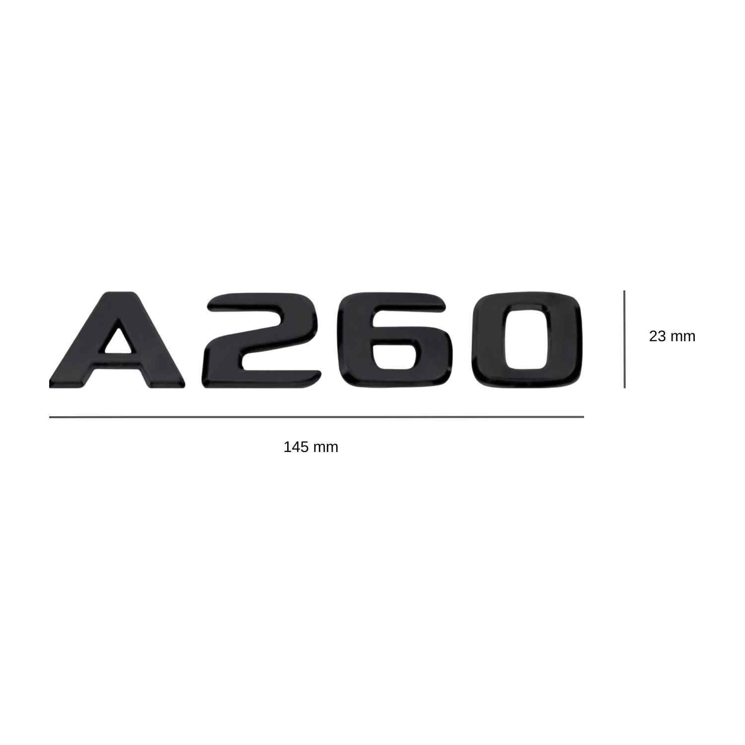 Emblema A260 adhesivo para maletero compatible con Mercedes Negro brillo - imagen 3