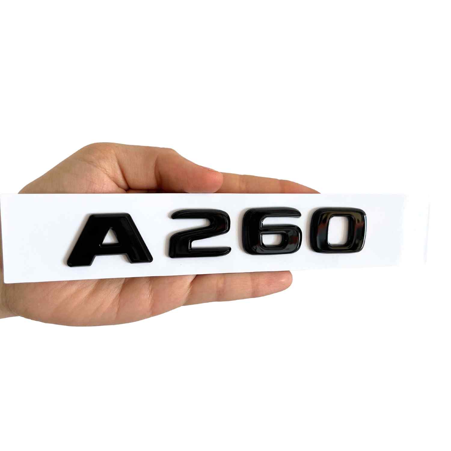 Emblema A260 adhesivo para maletero compatible con Mercedes Negro brillo - imagen 4