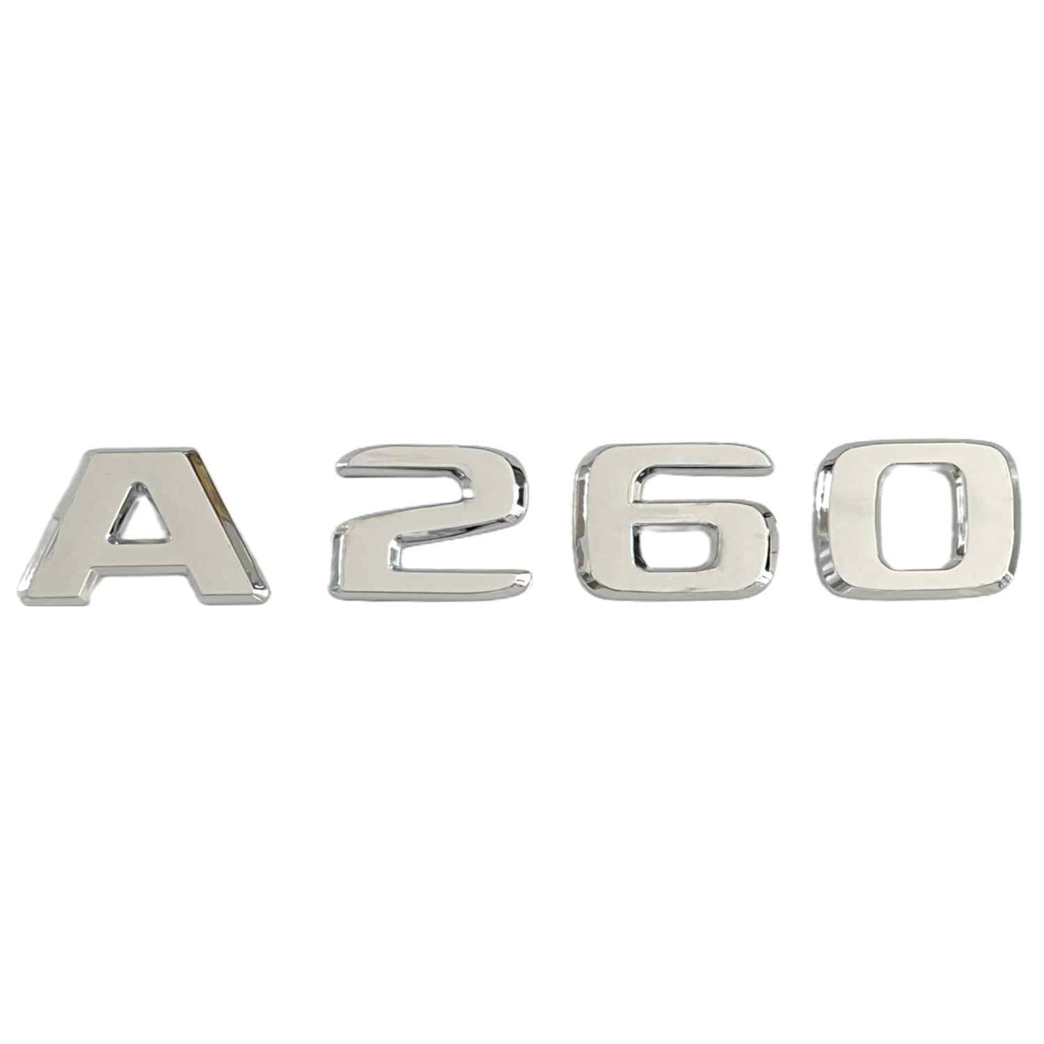 Emblema A260 adhesivo para maletero compatible con Mercedes Plateado