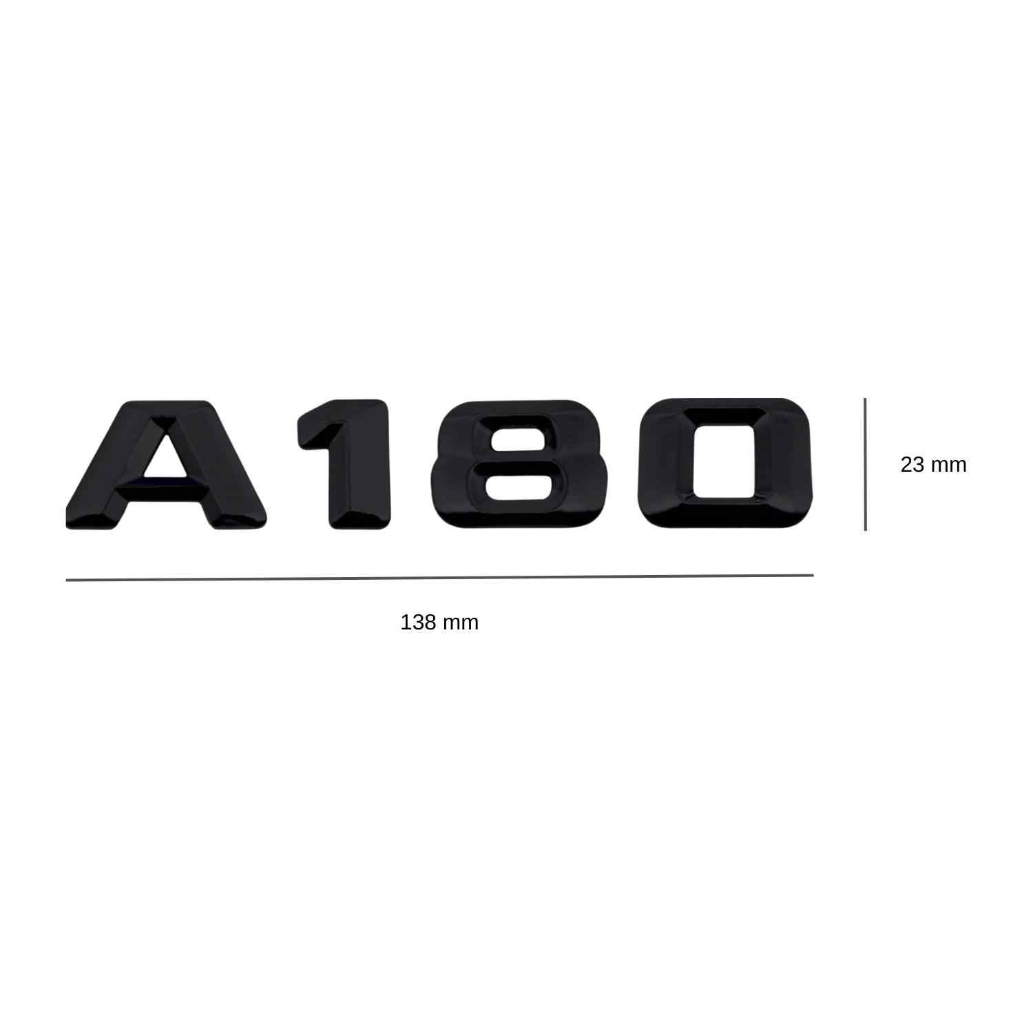 Emblema A180 adhesivo para maletero compatible con Mercedes Negro brillo - imagen 2