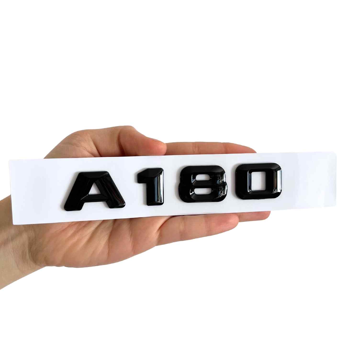 Emblema A180 adhesivo para maletero compatible con Mercedes Negro brillo - imagen 3