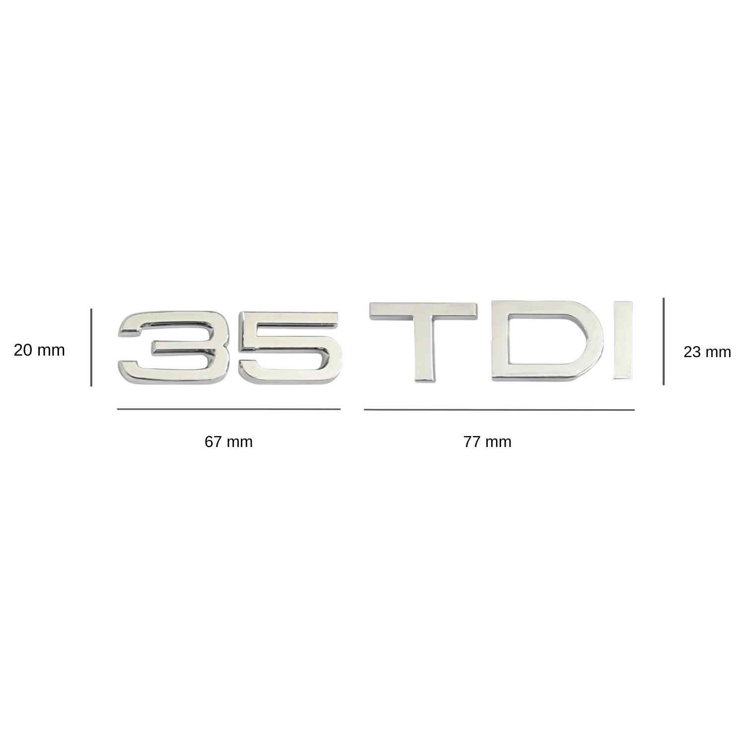 Emblema adhesivo trasero 35 TDI compatible con VW plateado - imagen 4