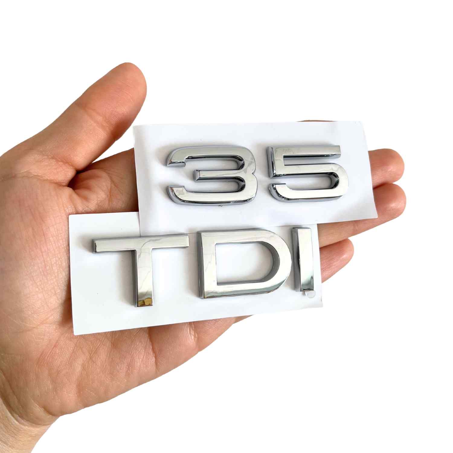 Emblema adhesivo trasero 35 TDI compatible con VW plateado - imagen 5