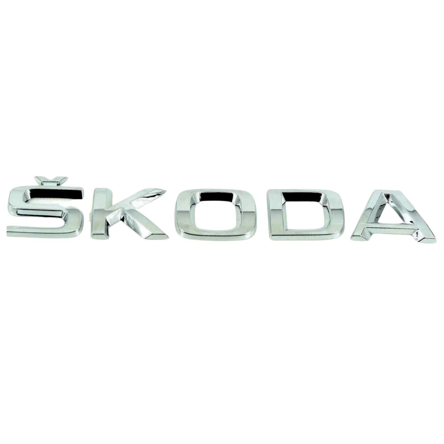 Emblema adhesivo de letras compatible con Skoda plateado brillo - imagen 1