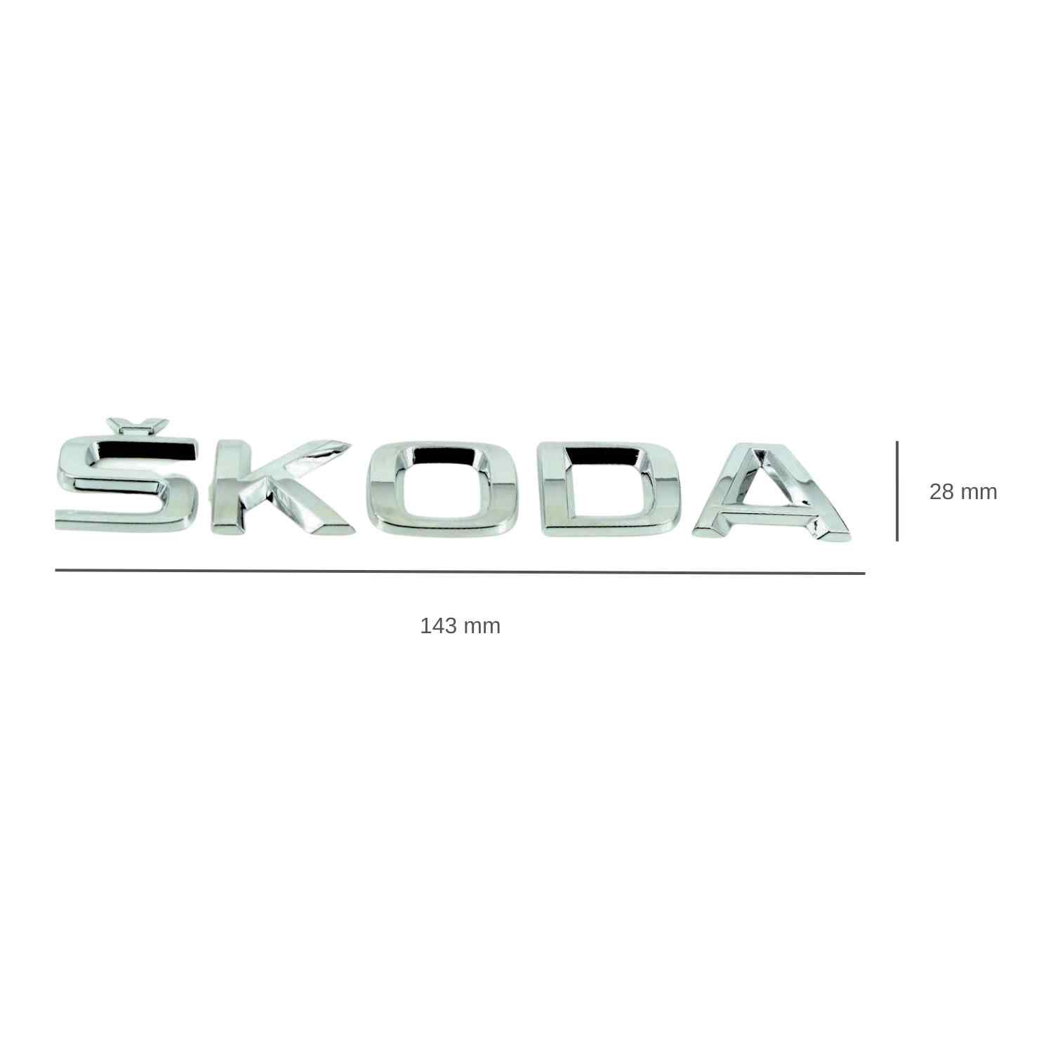 Emblema adhesivo de letras compatible con Skoda plateado brillo - imagen 2