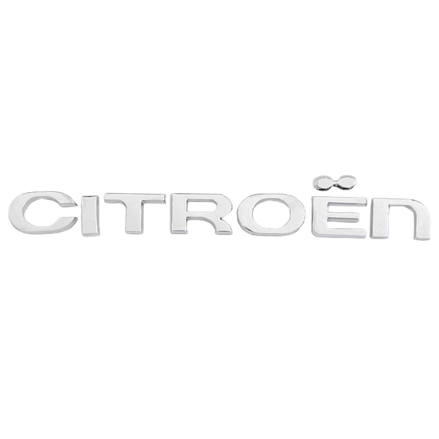 Emblema adhesivo de letras compatible con Citroen plateado brillo