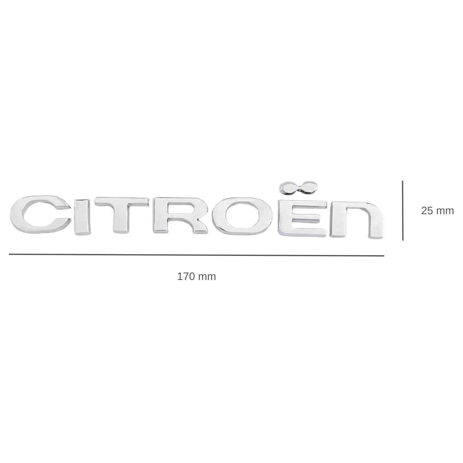 Emblema adhesivo de letras compatible con Citroen plateado brillo - imagen 2