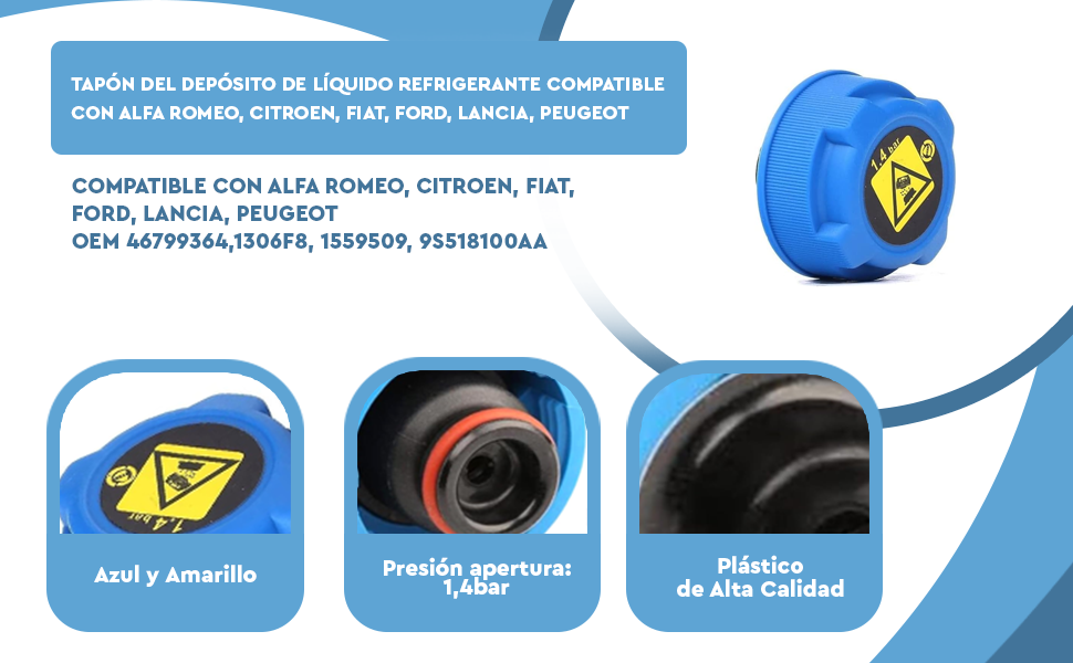 Banner - Tapon del deposito de liquido refrigerante compatible con varias marcas