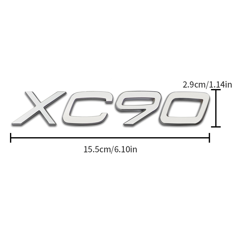 Emblema XC90 adhesivo para maletero compatible con Volvo plateado - imagen 4