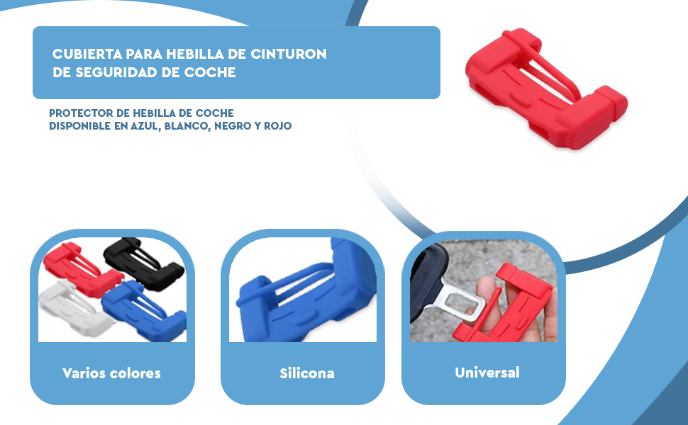 Banner - Hebilla de cinturon de seguridad de coche universal silicona blanco