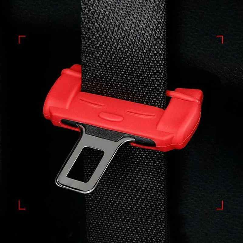 Hebilla de cinturon de seguridad de coche universal silicona Rojo - imagen 4