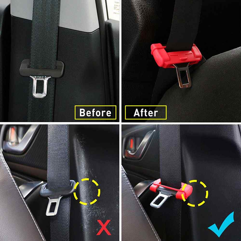 Hebilla de cinturon de seguridad de coche universal silicona Azul - imagen 6