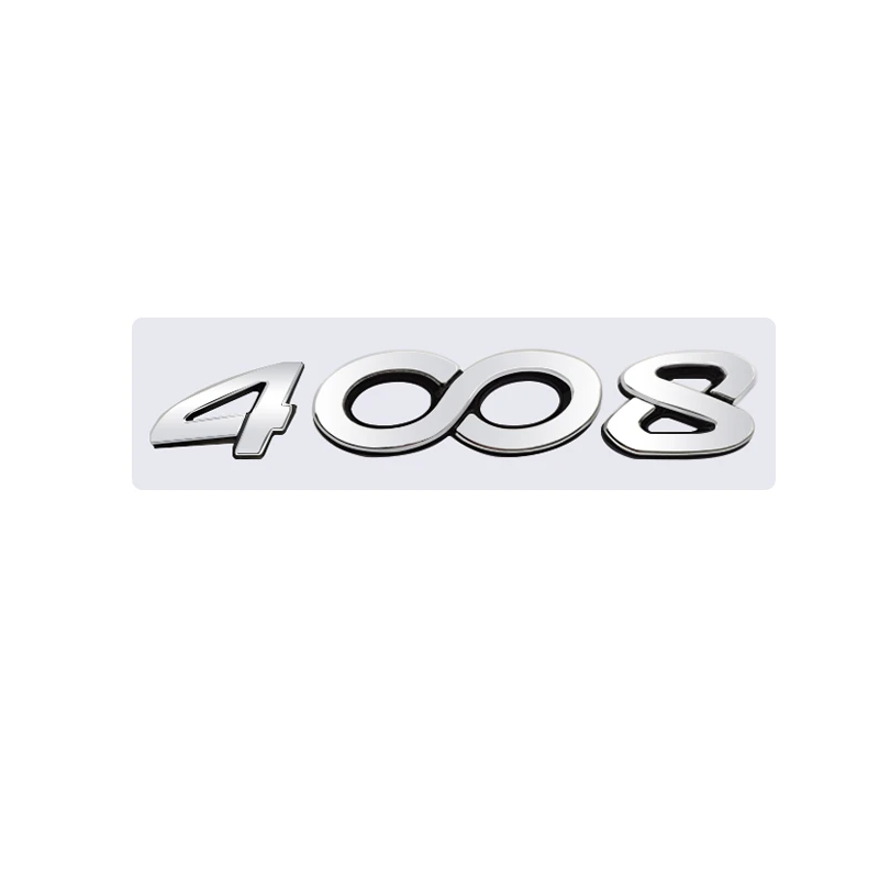 Emblema 4008 adhesivo para maletero compatible con Peugeot plateado - imagen 1