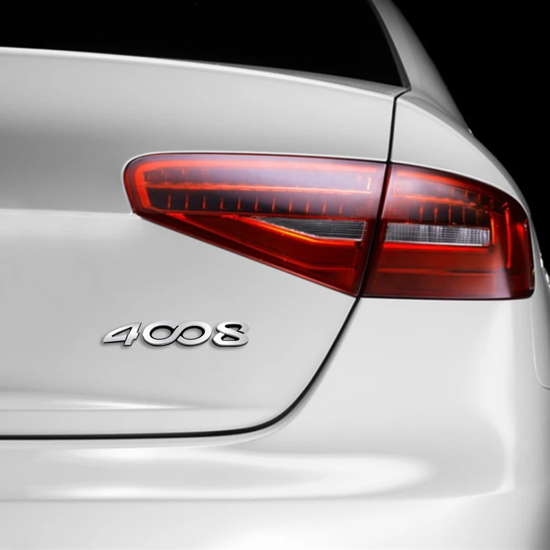 Emblema 4008 adhesivo para maletero compatible con Peugeot plateado - imagen 2