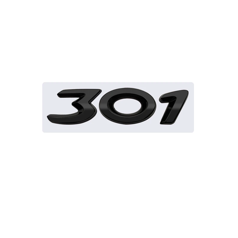 Emblema 301 adhesivo para maletero compatible con Peugeot negro - imagen 1