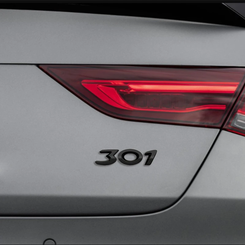 Emblema 301 adhesivo para maletero compatible con Peugeot negro - imagen 2