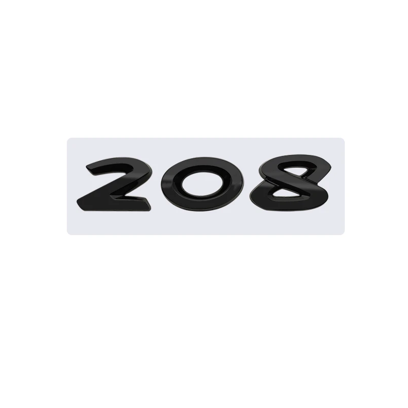 Emblema 208 adhesivo para maletero compatible con Peugeot negro - imagen 2