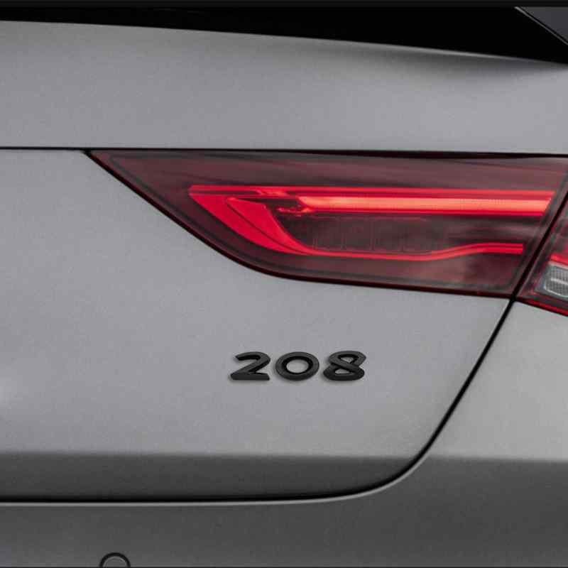 Emblema 208 adhesivo para maletero compatible con Peugeot negro - imagen 3
