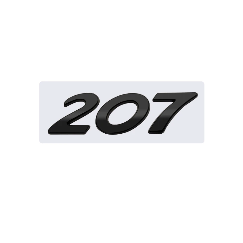 Emblema 207 adhesivo para maletero compatible con Peugeot negro - imagen 1