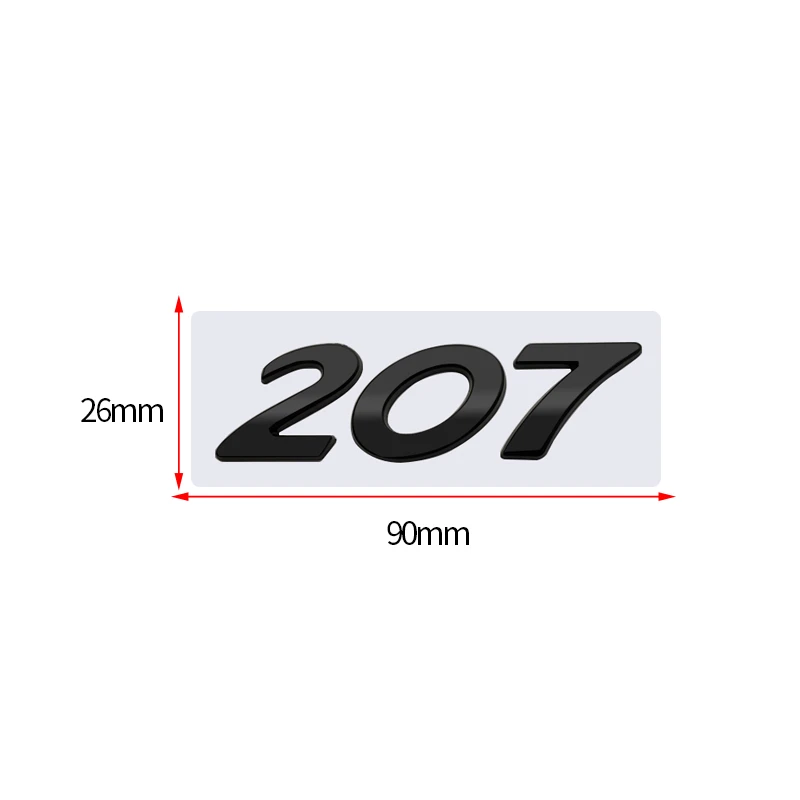 Emblema 207 adhesivo para maletero compatible con Peugeot negro - imagen 3