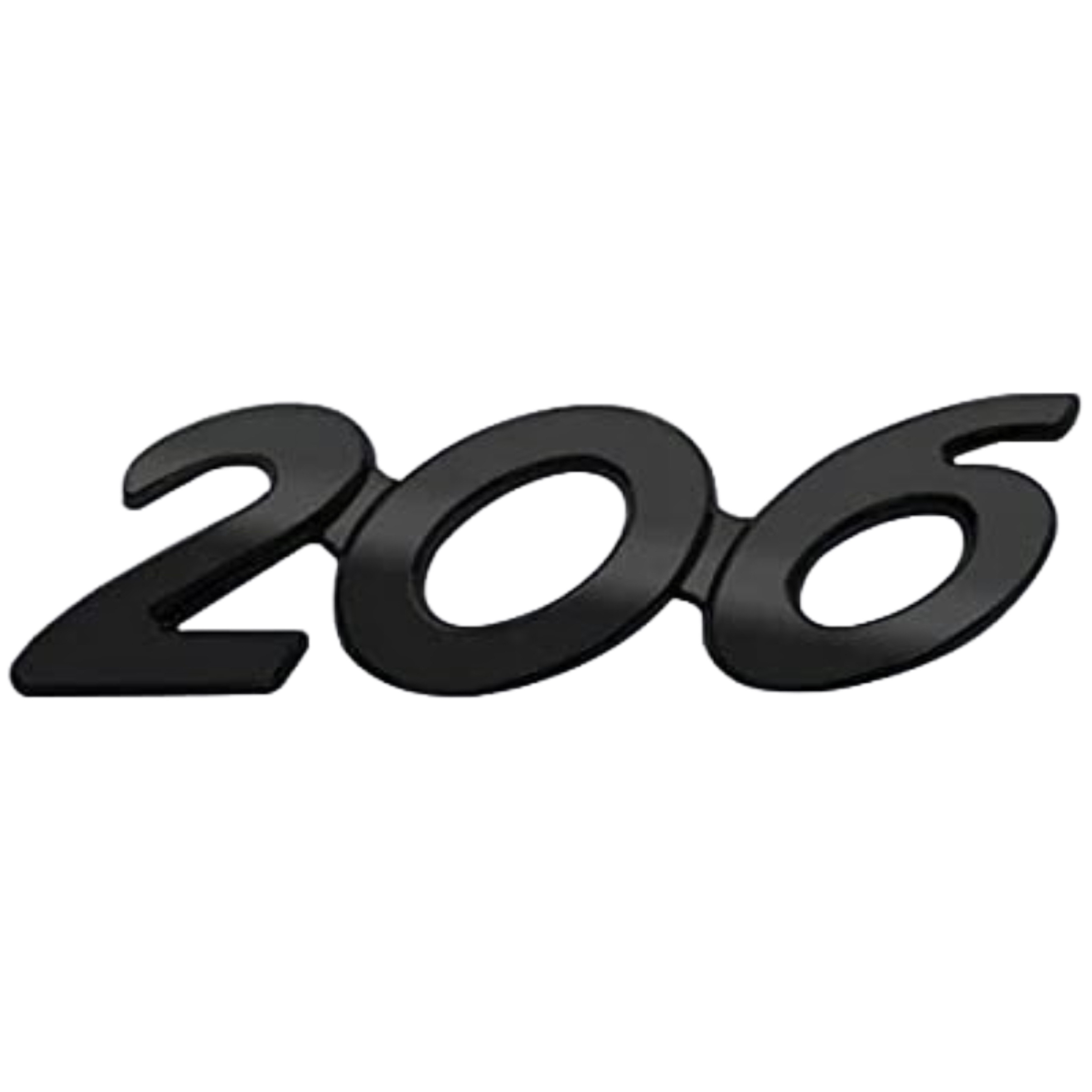 Emblema 206 adhesivo para maletero compatible con Peugeot negro - imagen 1