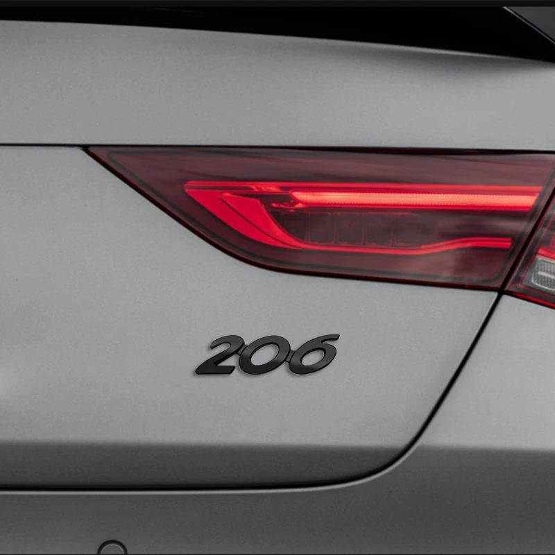 Emblema 206 adhesivo para maletero compatible con Peugeot negro - imagen 2