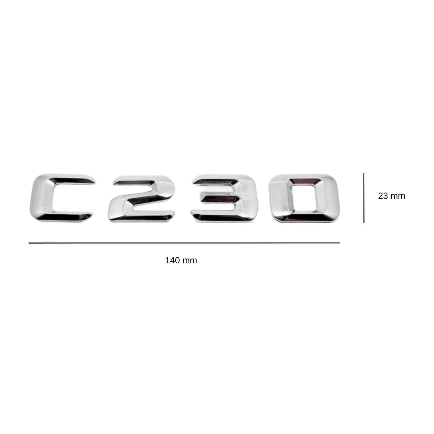 Emblema C230 adhesivo para maletero compatible con Mercedes plateado - imagen 3