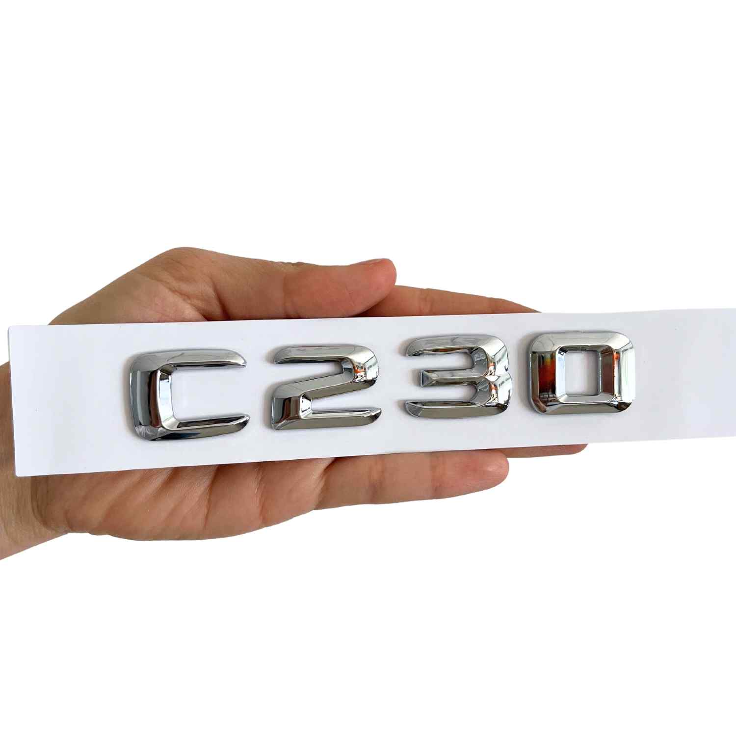 Emblema C230 adhesivo para maletero compatible con Mercedes plateado - imagen 4