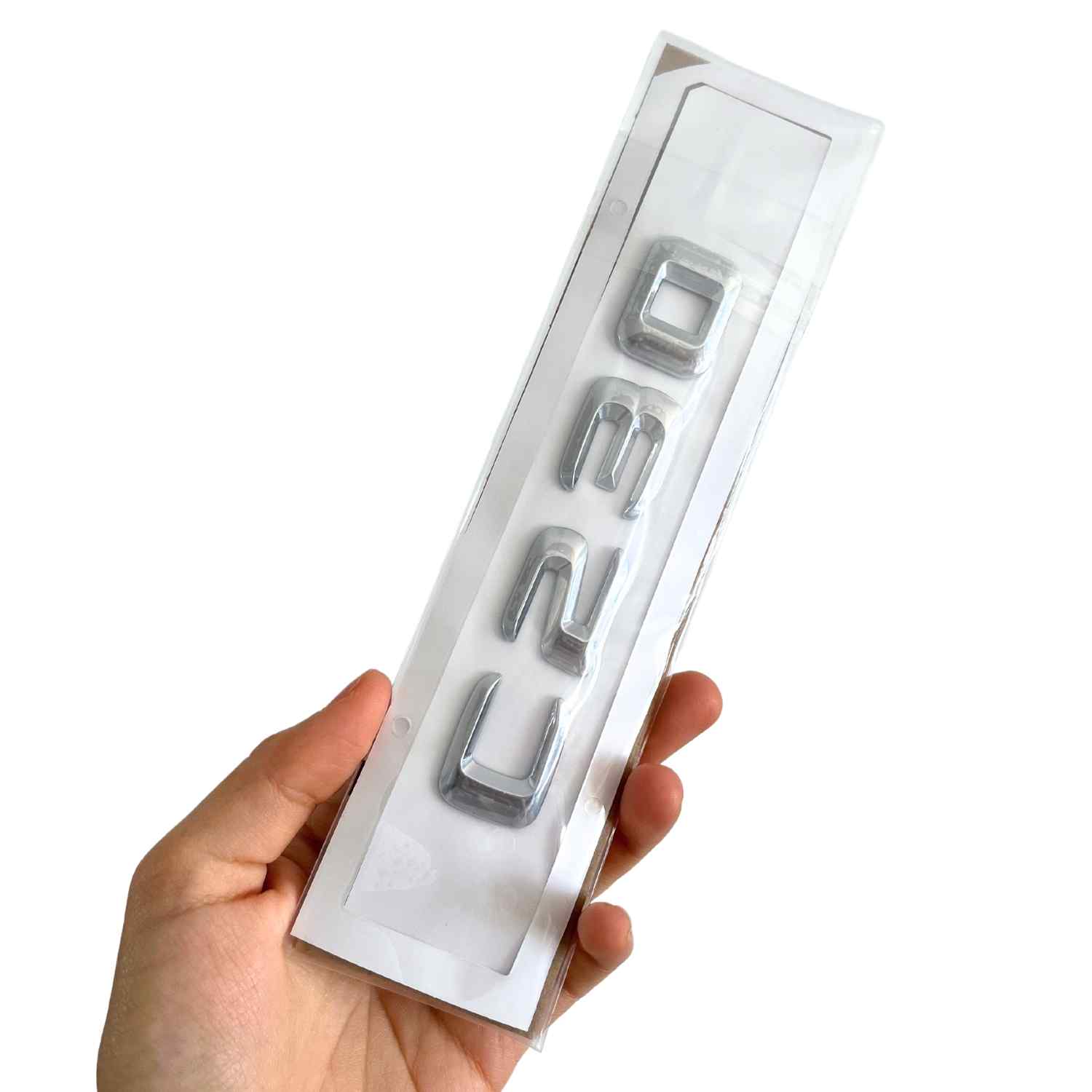 Emblema C230 adhesivo para maletero compatible con Mercedes plateado - imagen 6