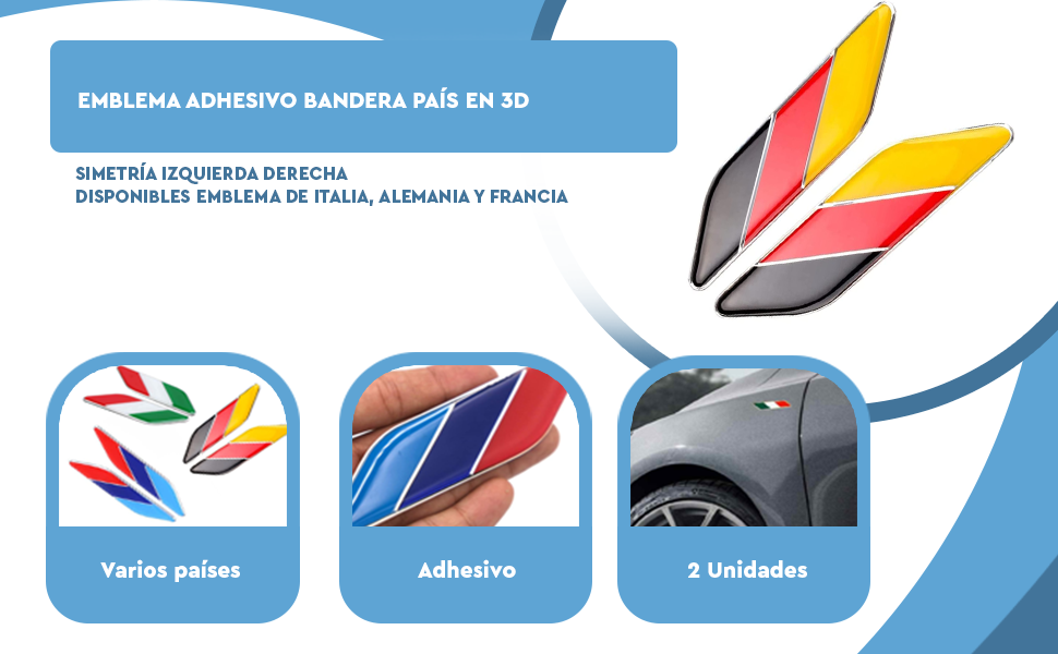 Banner - Emblema adhesivo bandera Francia (2 uds)