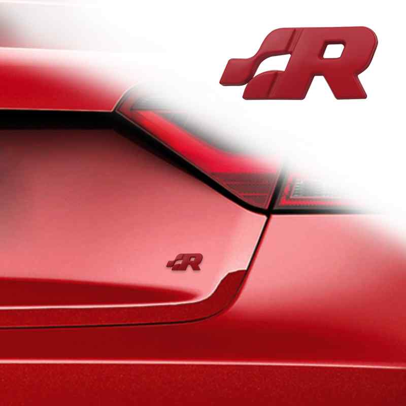Emblema R para maletero compatible con VW rojo - imagen 2