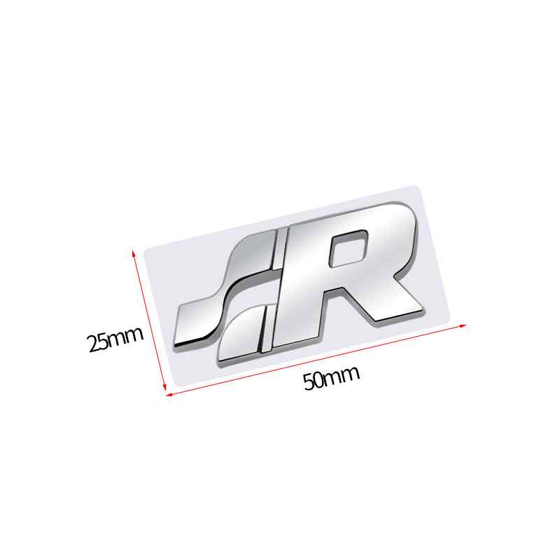 Emblema R para maletero compatible con VW Plateado - imagen 3