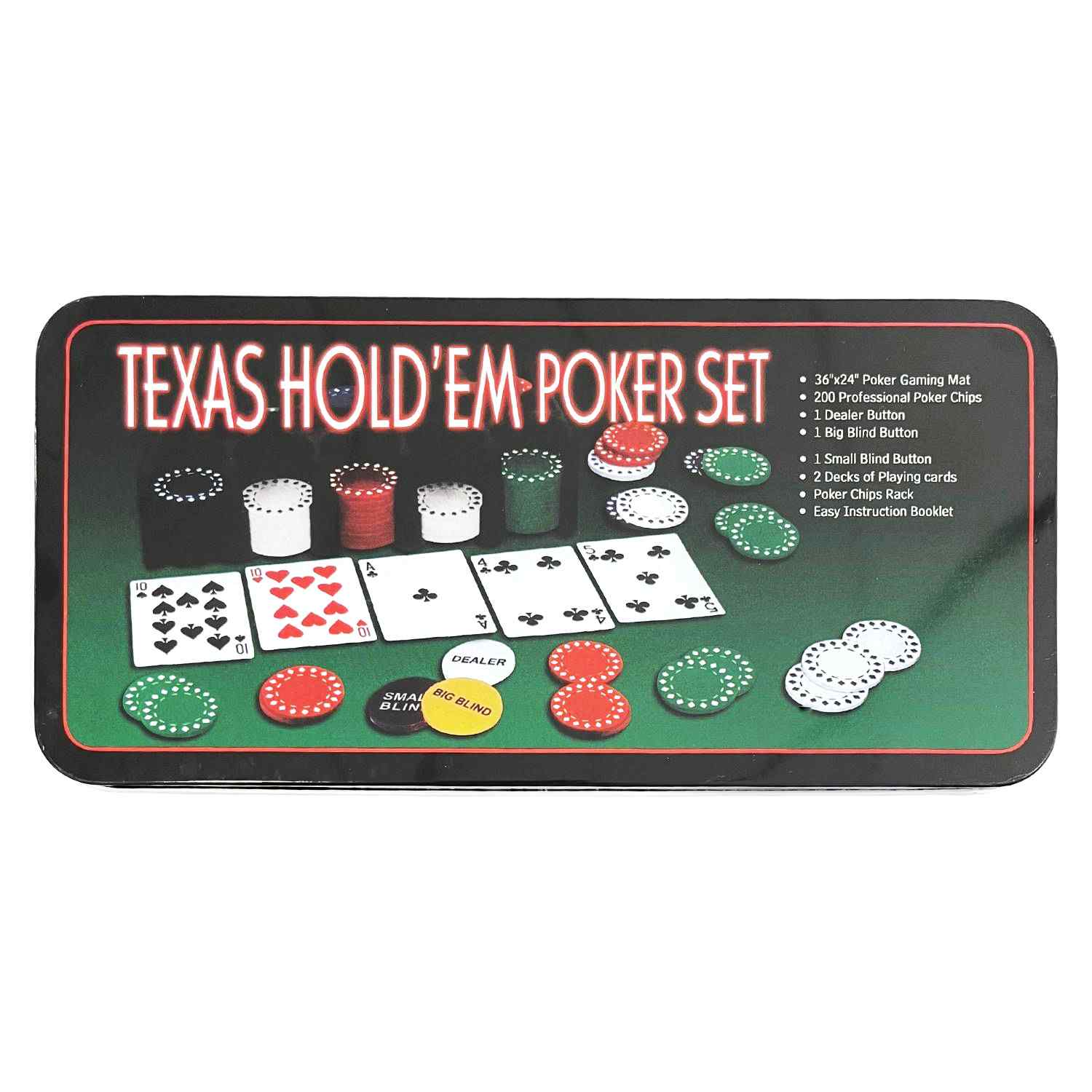 Set de Poker 200 fichas con caja de metal - imagen 2