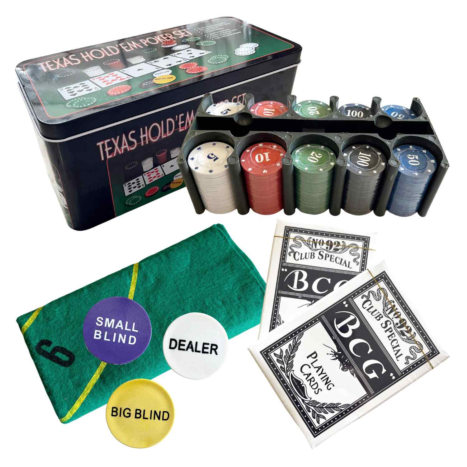 Set de Poker 200 fichas con caja de metal - imagen 1