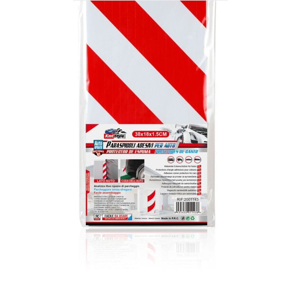 Protector de espuma adhesivo para Garaje columnas 38x18 cm rojo-blanco - imagen 3