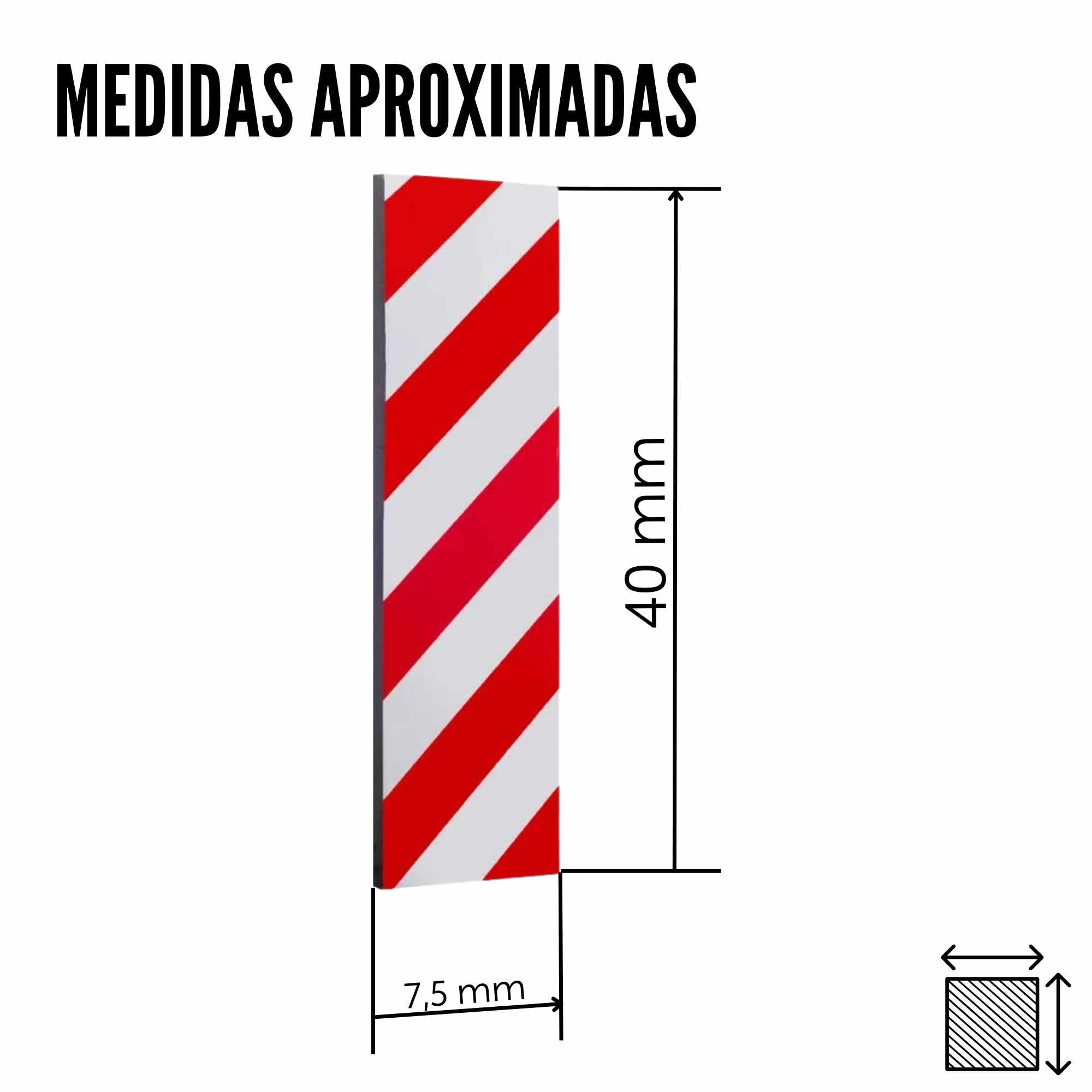 Protector de espuma adhesivo para Garaje 40x7.5 cm rojo-blanco - imagen 5
