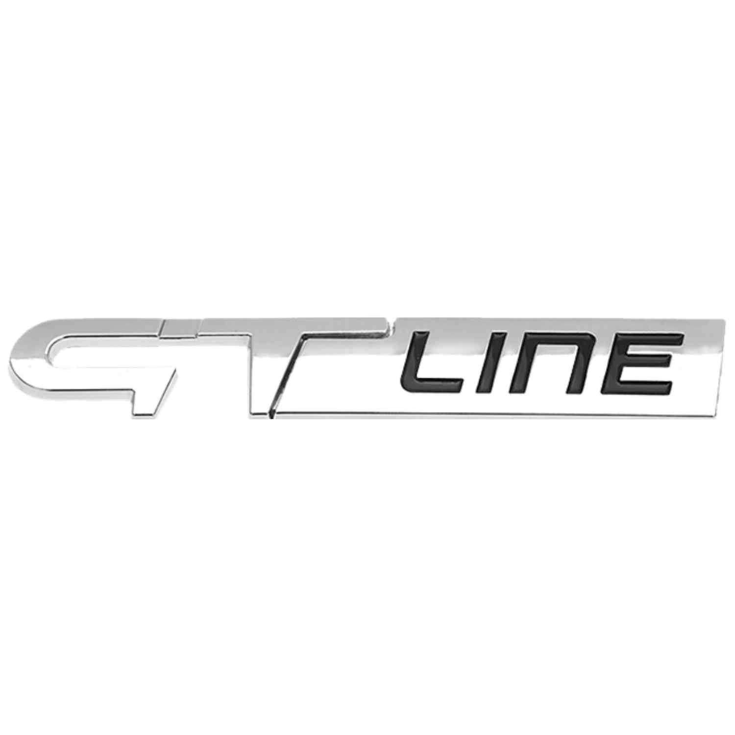 Emblema Adhesivo metálico GT Line compatible con Renault plateado negro