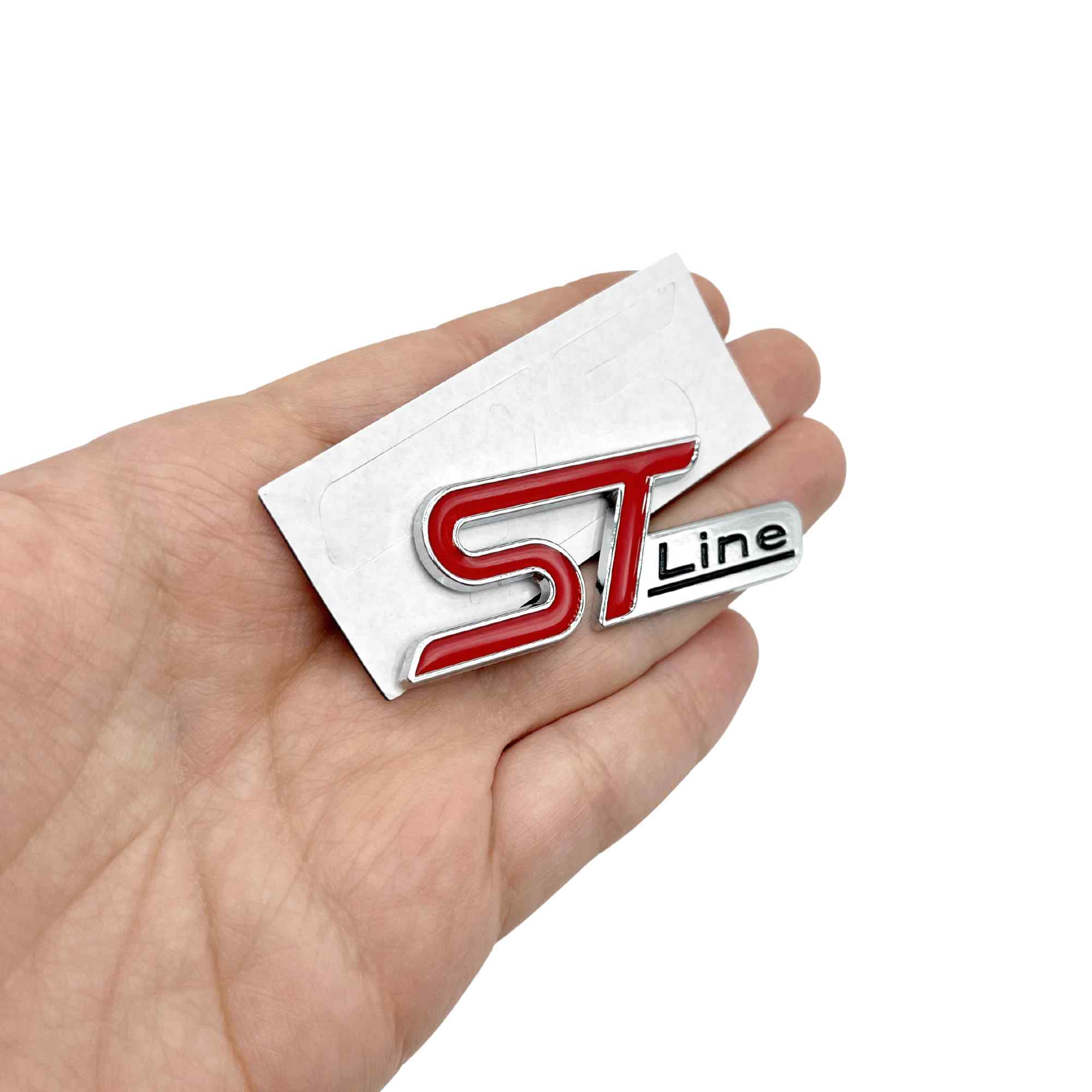 Emblema Adhesivo metálico ST Line compatible con Ford plateado pequeño - imagen 5