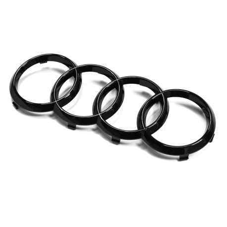 Emblema Plastico Frontal Delantero Compatible Con Audi Negro Brillo 273 Mm