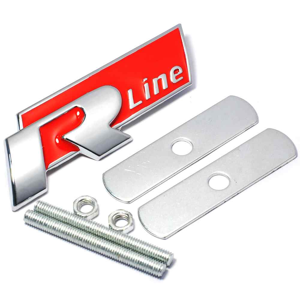 Emblema RLine parrilla compatible con VW rojo