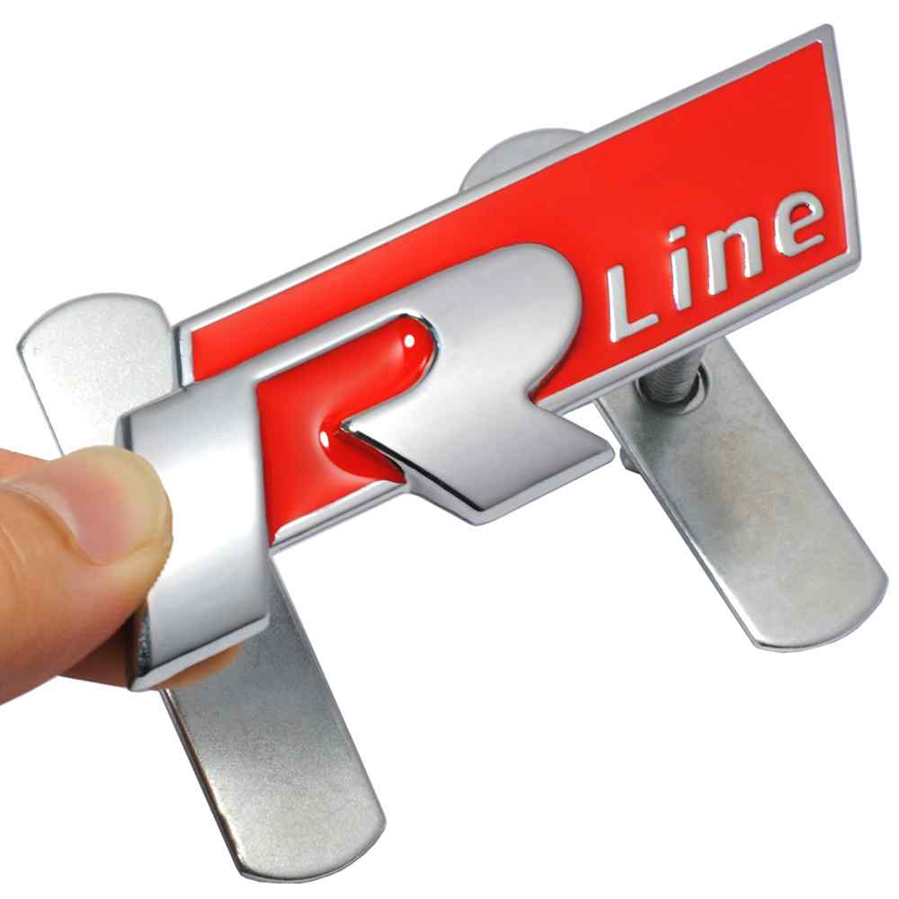 Emblema RLine parrilla compatible con VW rojo - imagen 2