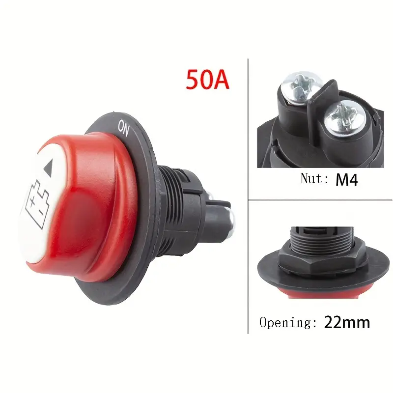 Interruptor Aislador De Bateria De Coche Apagado 3 Posiciones 12/32 V 50A - imagen 5