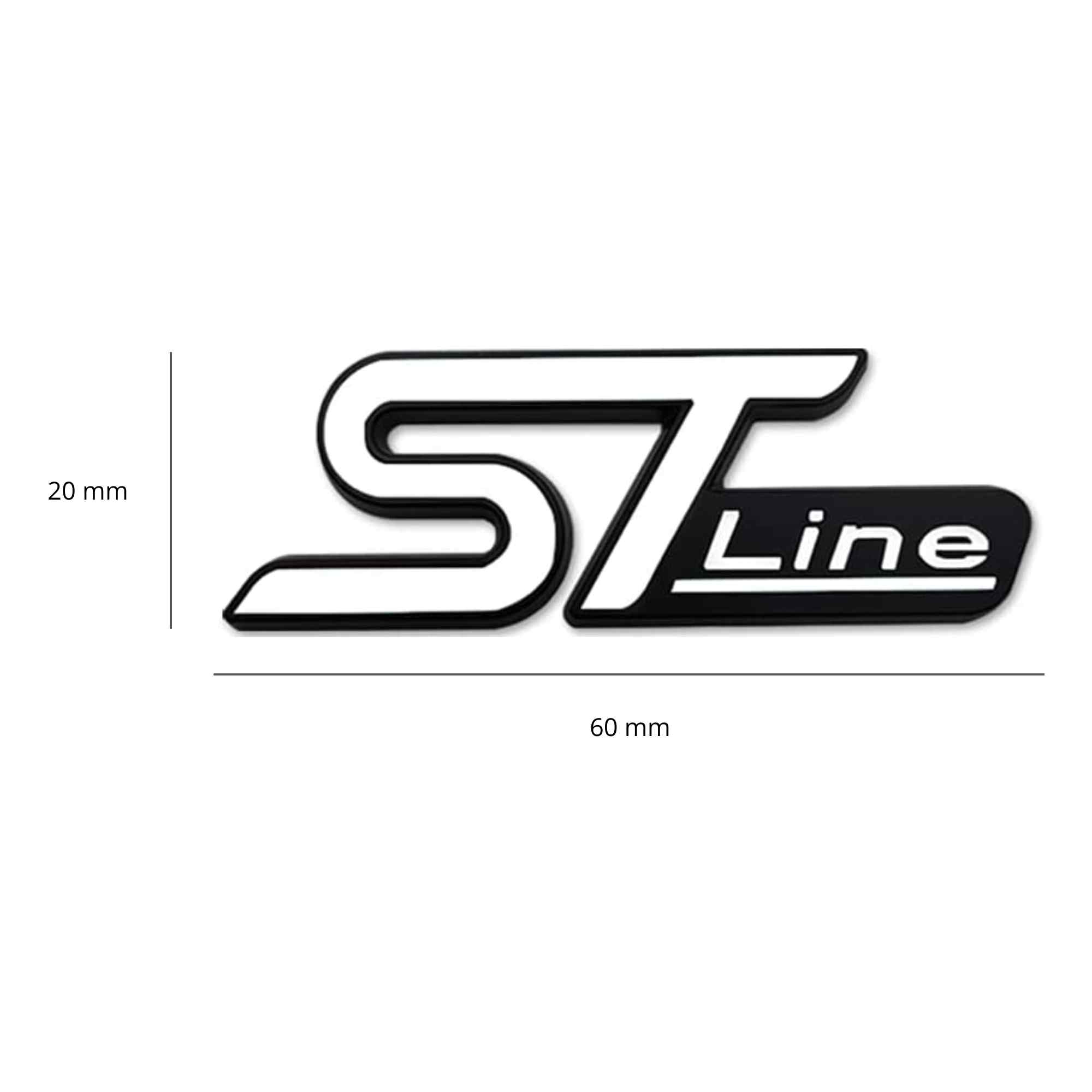 Emblema Adhesivo metálico ST Line compatible con Ford blanco y negro pequeño - imagen 5