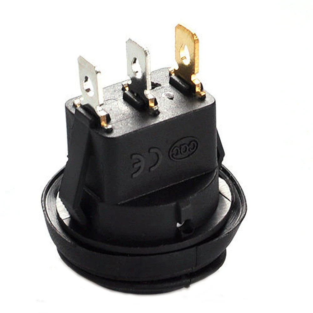 Interruptor redondo basculante de 3 vias ON/OFF 20A SPST impermeable rojo - imagen 5